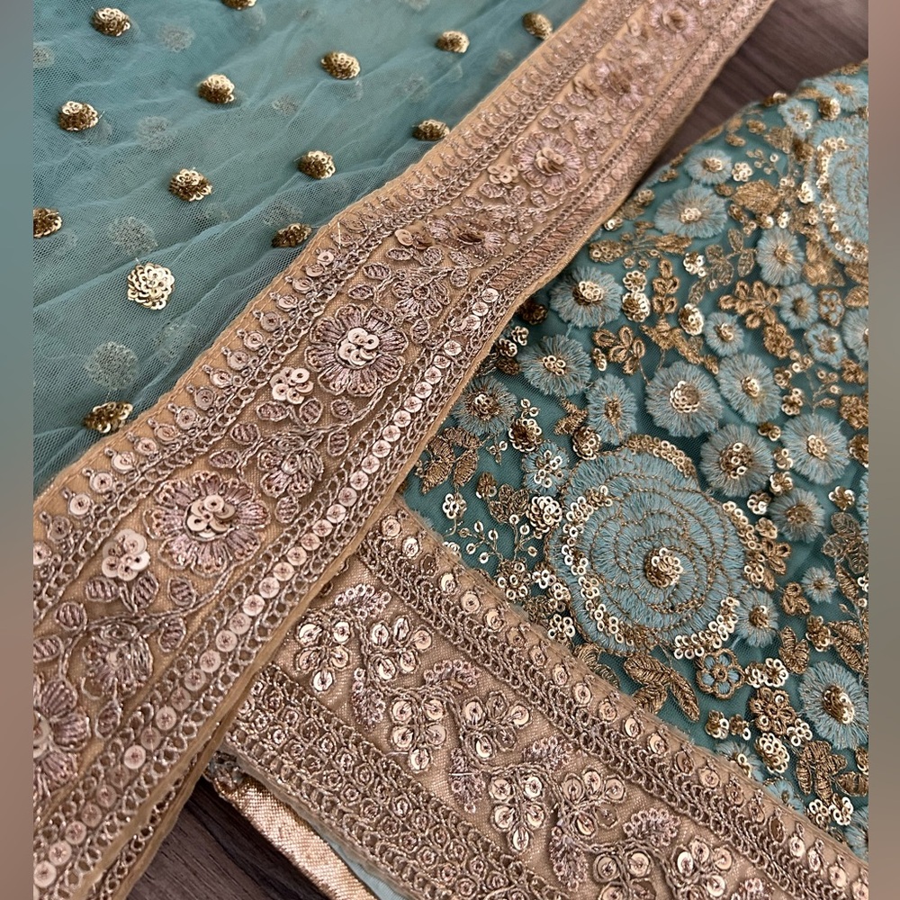 Mint Dhoti salwar suit Indian Punjabi - Picture 6 of 7